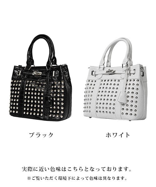 1【クロコスタッズミニトート】トートバッグ クロコ柄 新作 2026