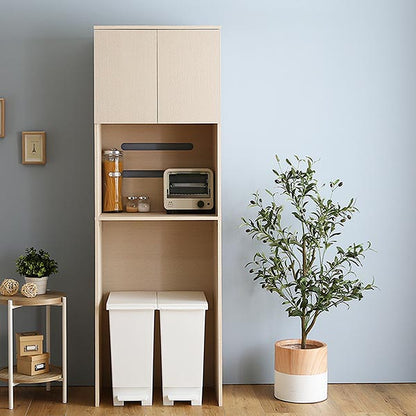 さわやかな木製ごみ箱上ラック　スリムタイプ FLLW-T2S--WHW