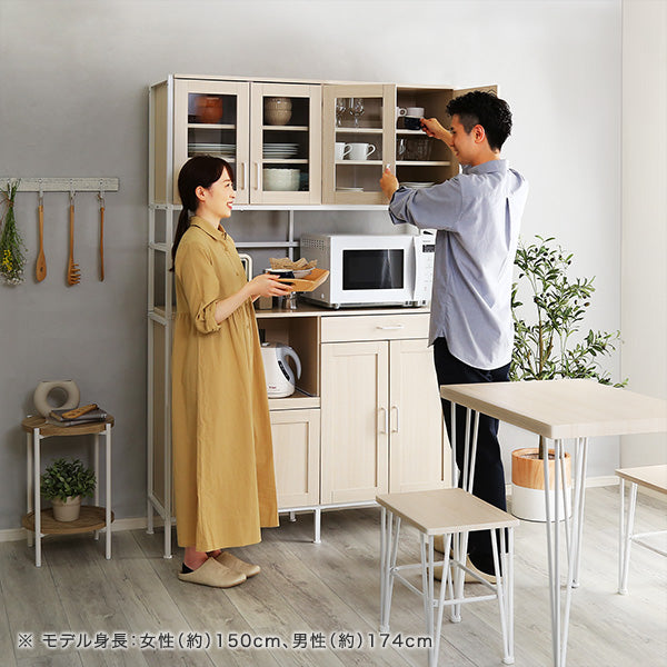 さわやかなオシャレワイド食器棚　【Frais-フレ-】FRA-18120