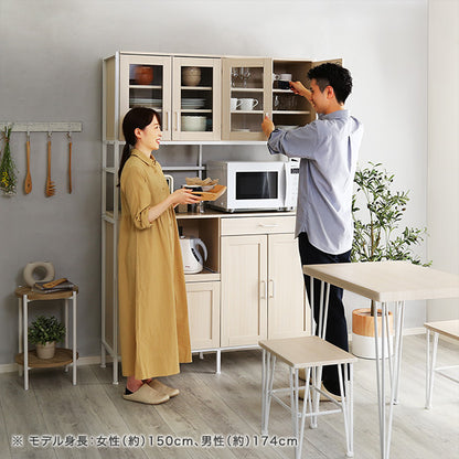 さわやかなオシャレワイド食器棚　【Frais-フレ-】FRA-18120