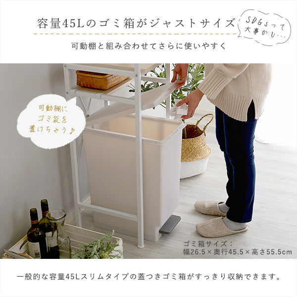 さわやかなオシャレゴミ箱上ラック　すきま収納タイプ FRA-T1SS
