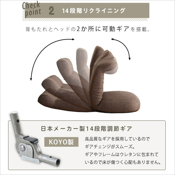 日本製　しっかり体を支えるリクライニング座椅子　【CROLE-クロレ-】　6カラー
