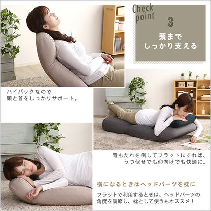 日本製　しっかり体を支えるリクライニング座椅子　【CROLE-クロレ-】　6カラー