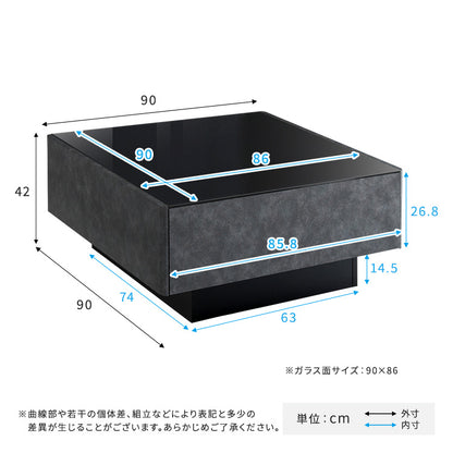 日本製　コンクリート調センターテーブル　90cm幅　【Cray-クレイ-】SH-24-CS90